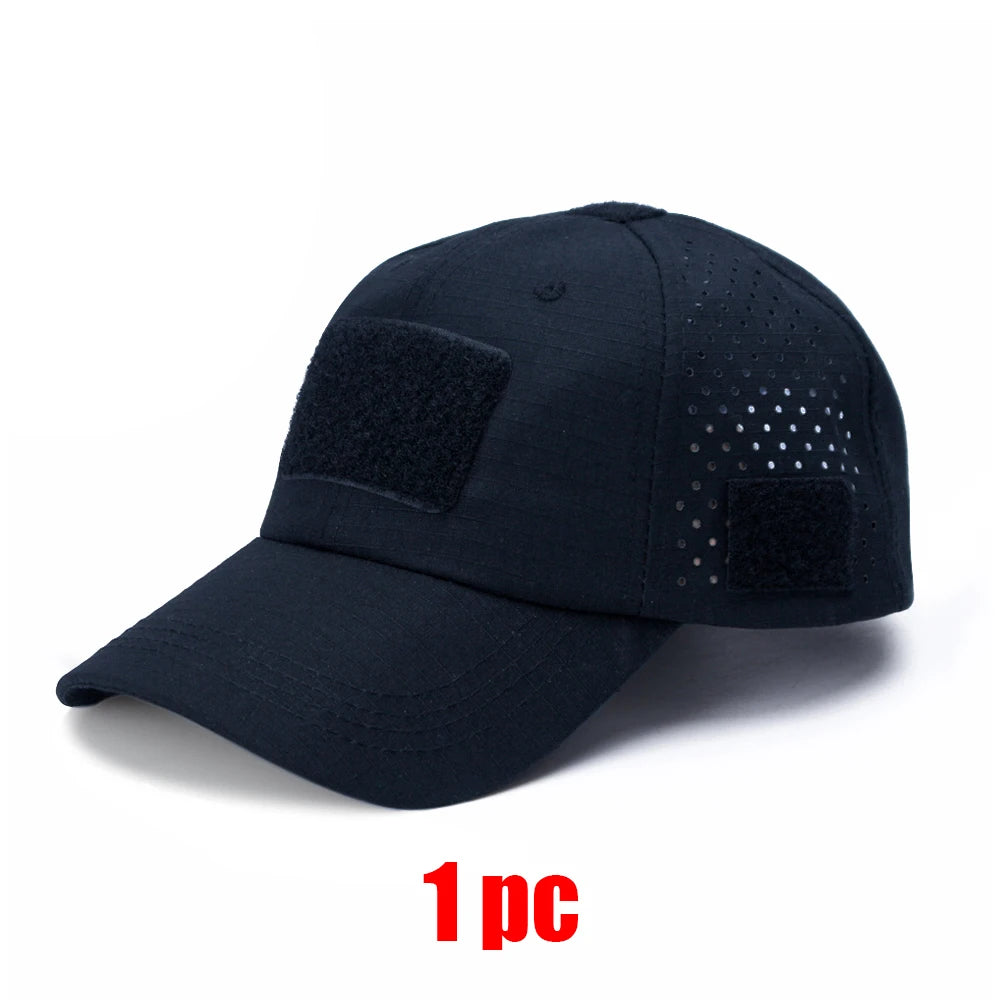 1/2Pcs New Men Camouflage Baseball Cap Breathable Sunscreen Hat Outdoor Sports Hunting Hiking Camping Beach Fishing Sun Hat