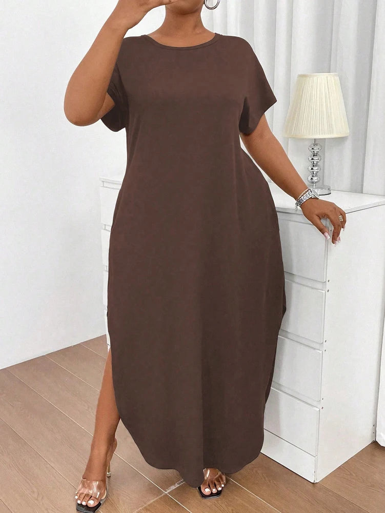 Plus Size Talla Grande Summer Long Dresses 2025 Casual Beach Maxi Loose Women's Dresses Comfortable Evening Gowns