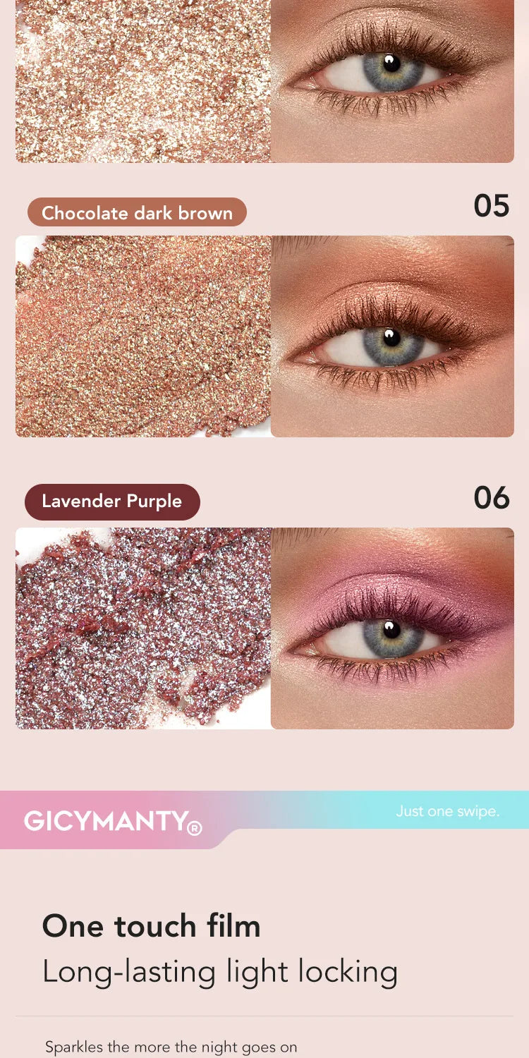 Jelly Eyeshadow Stick Holographic Pearl Shimmer and Delicate Glitter for Eye Brightening Long-Lasting Eyeshadow Highlight Stick