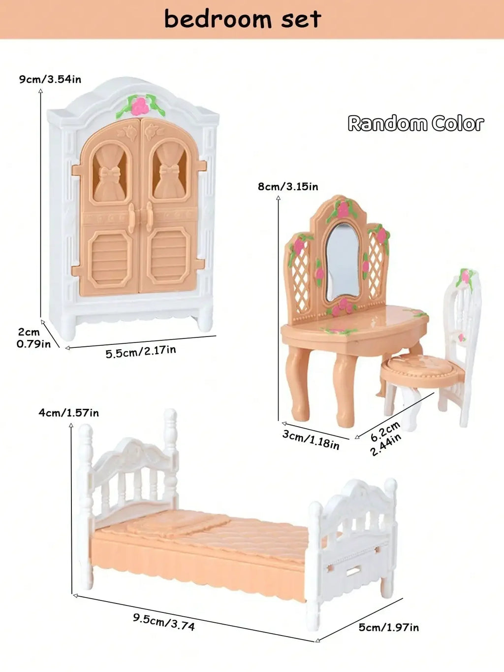 Children's mini doll house accessories pretend play toys family scene bedroom kitchen birthday Christmas children's gift