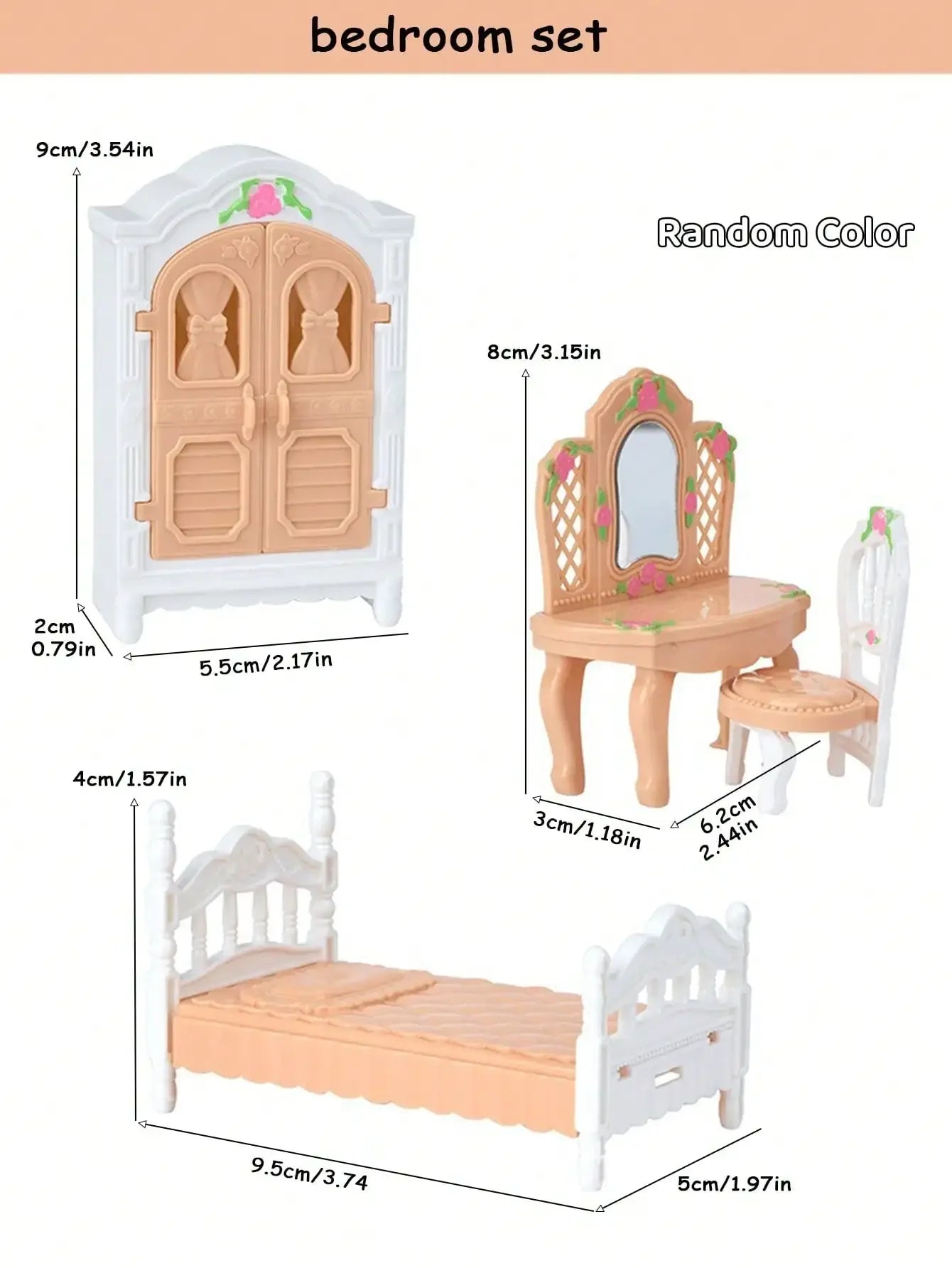 Children's mini doll house accessories pretend play toys family scene bedroom kitchen birthday Christmas children's gift