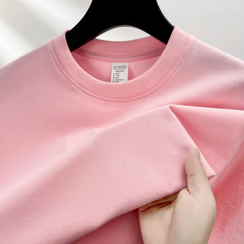 Men's 100% Cotton Short Sleeve T-Shirt - Casual Breathable O-Neck