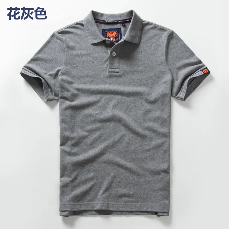 Summer Mens Polo Homom Shirts Cotton Shirts Short Sleeve Letter Embroidered Emblem Shirt For Male Golf Clothing T-Shirts