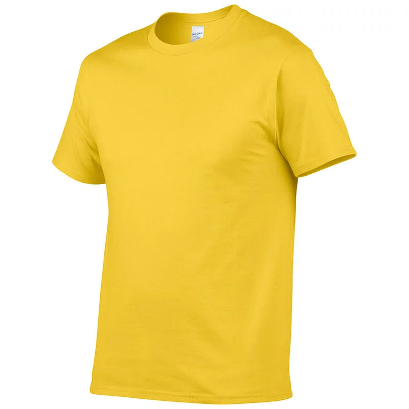 Summer Style High Quality 100% Cotton Solid Color T Shirt Men Pure Color Tees Brand Short Sleeve T-Shirt Male Clothing