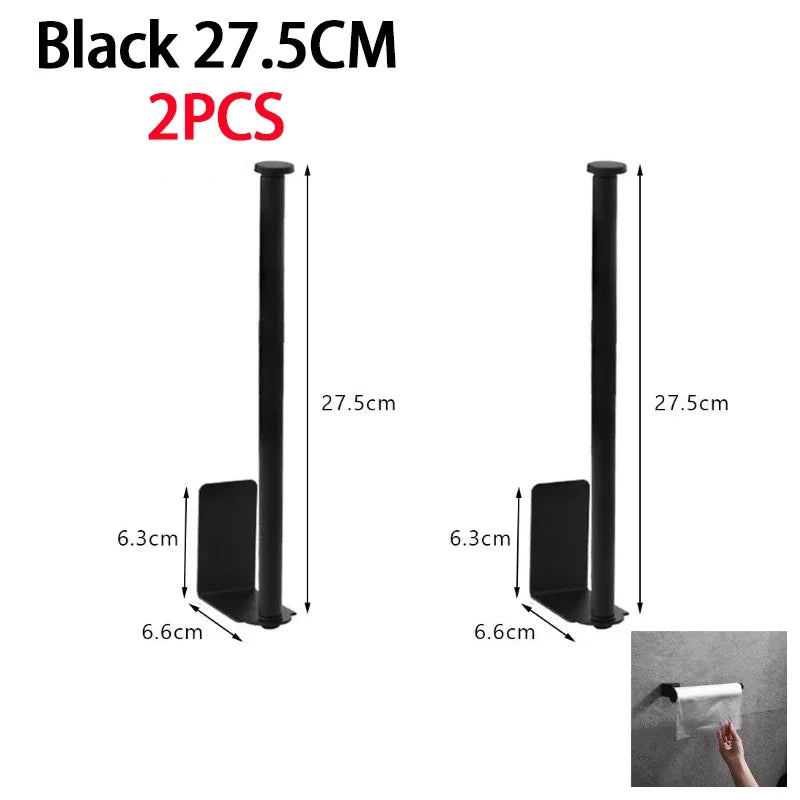 Toallero de cocina de acero inoxidable, soporte para papel de cocina, organizador debajo del fregadero, estante de almacenamiento alargado, accesorios para fregadero SNJ007
