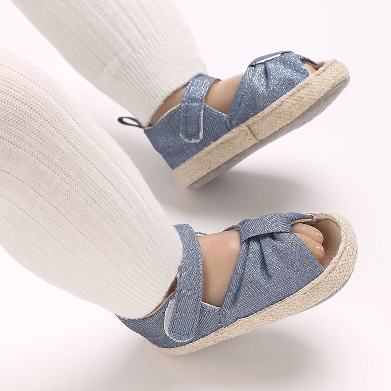 Summer Girls Baby Shoes Fashionable and Cute Casual Sandals Soft Cloth Sole Comfortable and Lightweight Walking Shoes