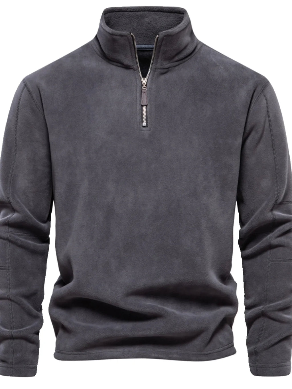 Men's Fleece Lined Hoodie Zip up Long Sleeve Stand Collar Versatile Winter Sweatshirt Business Casual Comfortable Polyester