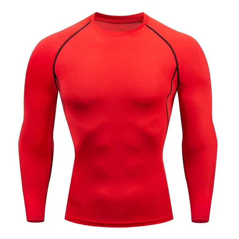Sonechoki Men's Compression Running Shirt - Long Sleeve Polyester