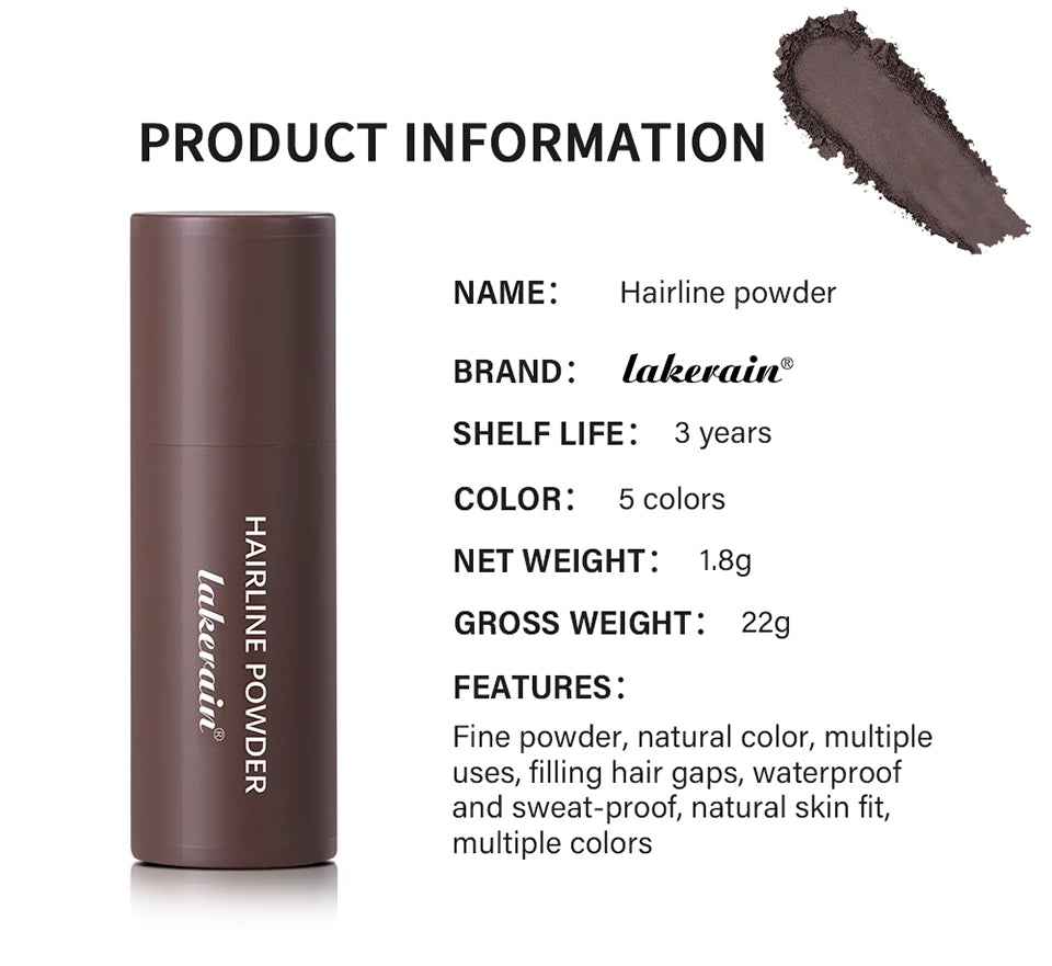 Hairline Shadow Powder Waterproof Sweat-proof Hairline Root Cover Up Filling Hair Natural Black Brown Eyebrows Contour Stick