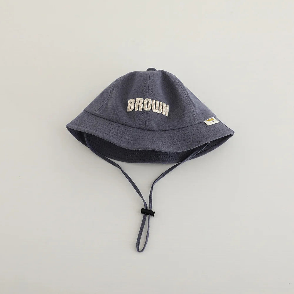 Embroidered Baby Bucket Hat Sun Safe Unisex Beachwear For Toddlers With Letter Design