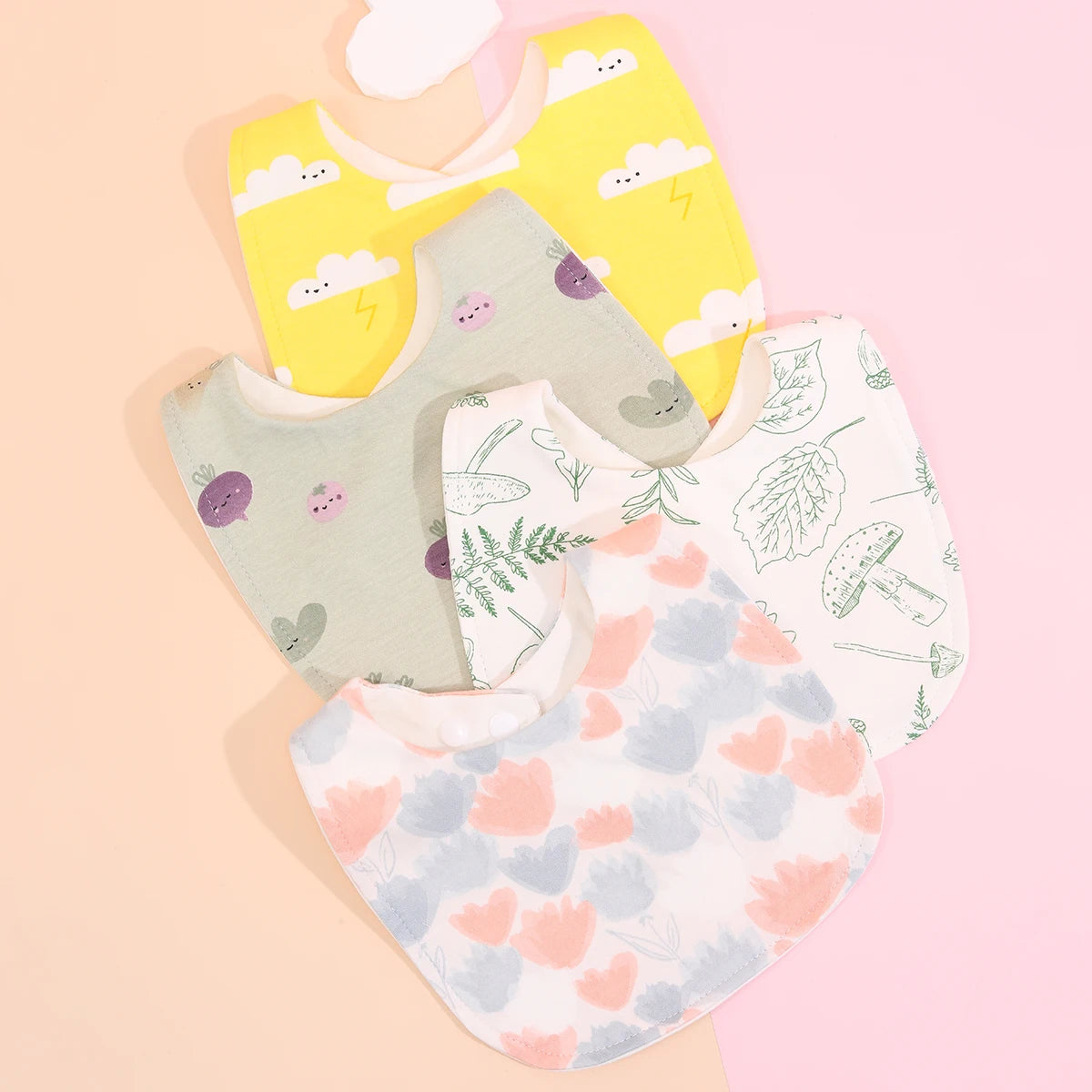 Cotton Soft Baby Adjustable Bandana Bibs Set Of 4 For Newborns And Toddlers Dribble Bibs