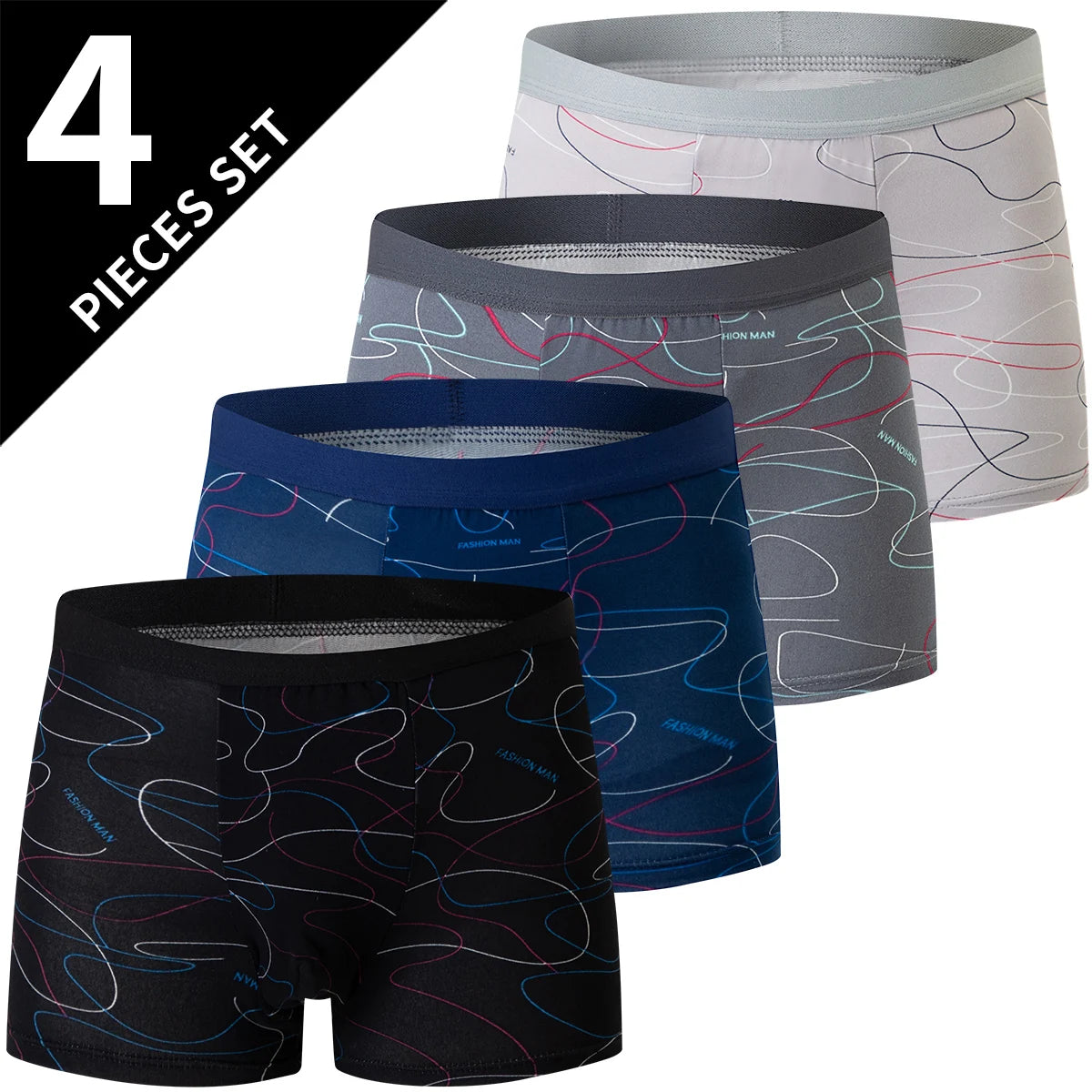 Men And Teens Joker Print Boyshorts Elastic Waist Casual Shorts Multi Color Multi Size Pack Set