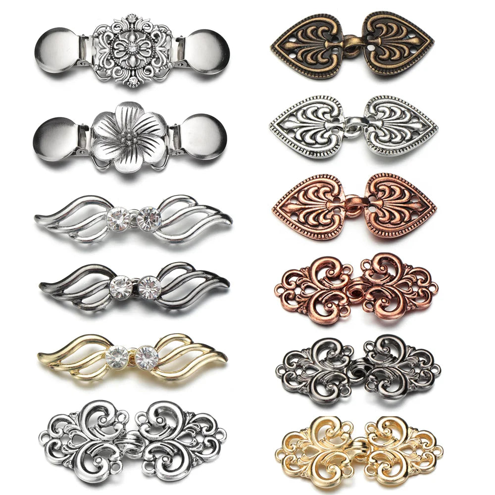 1 Pc Retro Metal Button Sweater Cardigan Clip Sewing Craft Duck Clip Pin Sweater Scarf Clasp Connection Buckle Accessory