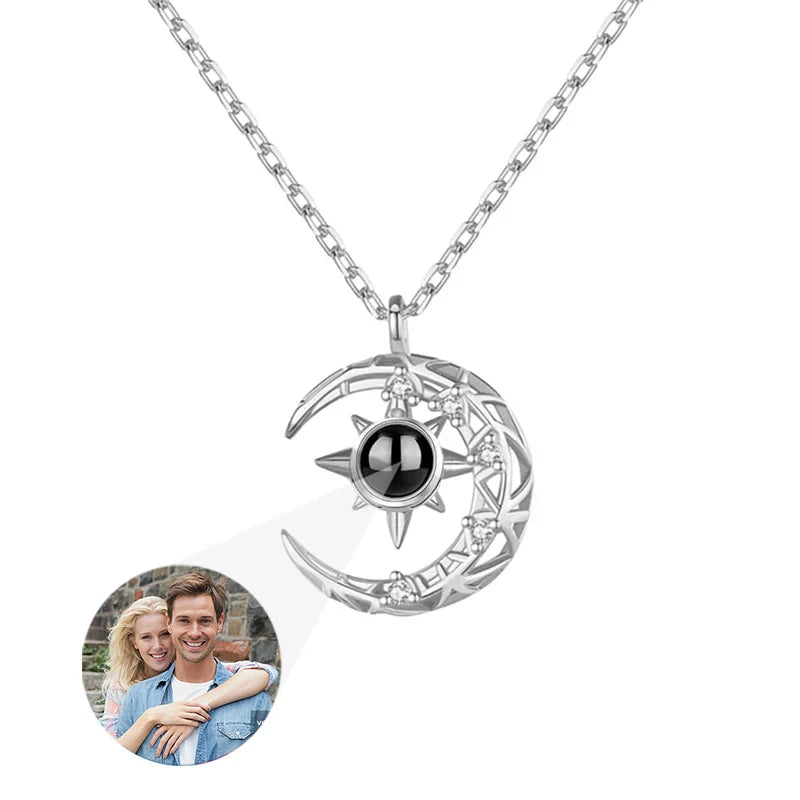 Custom Photo Projection Necklace With I Love You In 100 Languages Personalized Gift For Women