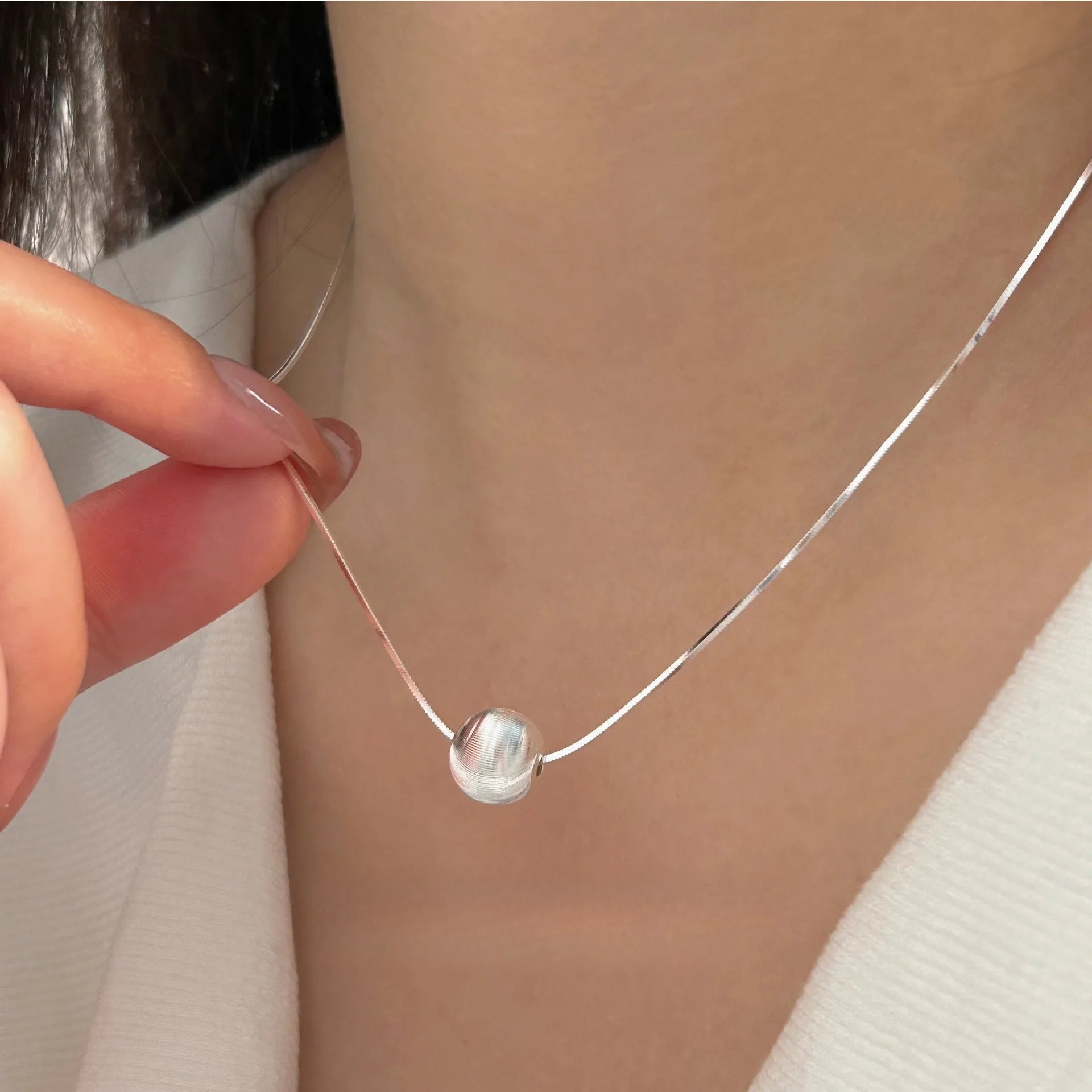 925 Sterling Silver Necklace Bead Pendant For Women'S Wedding Engagement Jewelry Fashion Classics High Quality