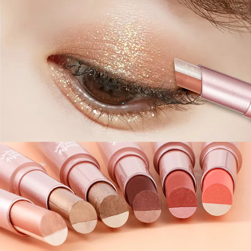 Gradient Two-Color Eye Shadow Pen Waterproof, Sweat Proof, Not Easy To Smudge, Pearlescent, Fine Shiny, Lazy Eye Shadow S
