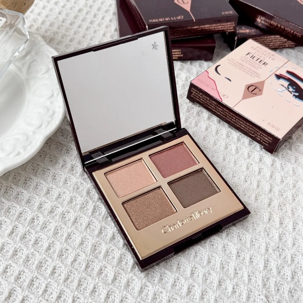 Charlotte Tilbury 4Pan Velvet&9Pan Silk Shimmer Eyeshadow&Cream Blush Dewy Long Lasting Buildable Blendable Natural Glow Makeup