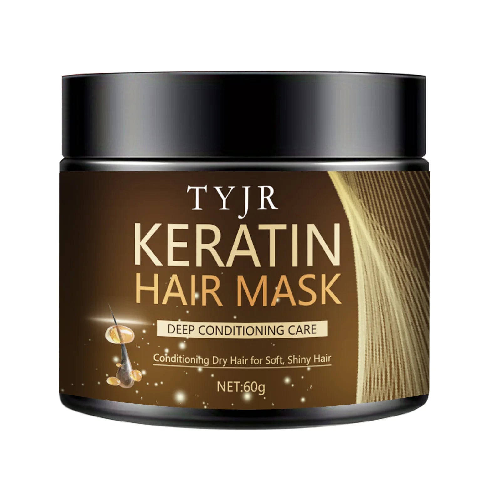 Keratine Magic Hair Mask Protein Straightening Repair Cream for Dry, Frizzy, Damaged Hair Professional Smoothing, Shining, and Deeply Moisturizing Care 60G/30G