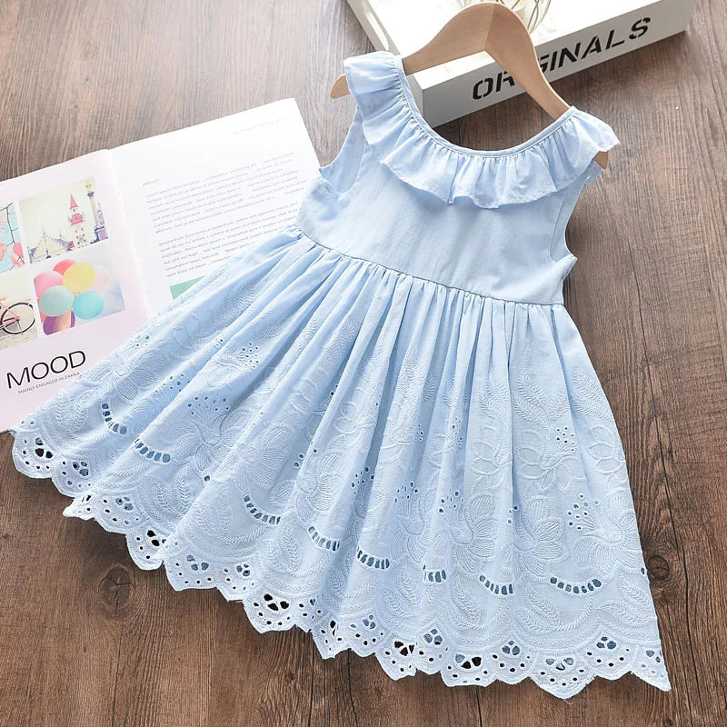 Bear Leader Girls Elegant Dresses 2026 New Summer Kids Party Costumes Girl Floral Princess Outfits Children Vestidos Clothing