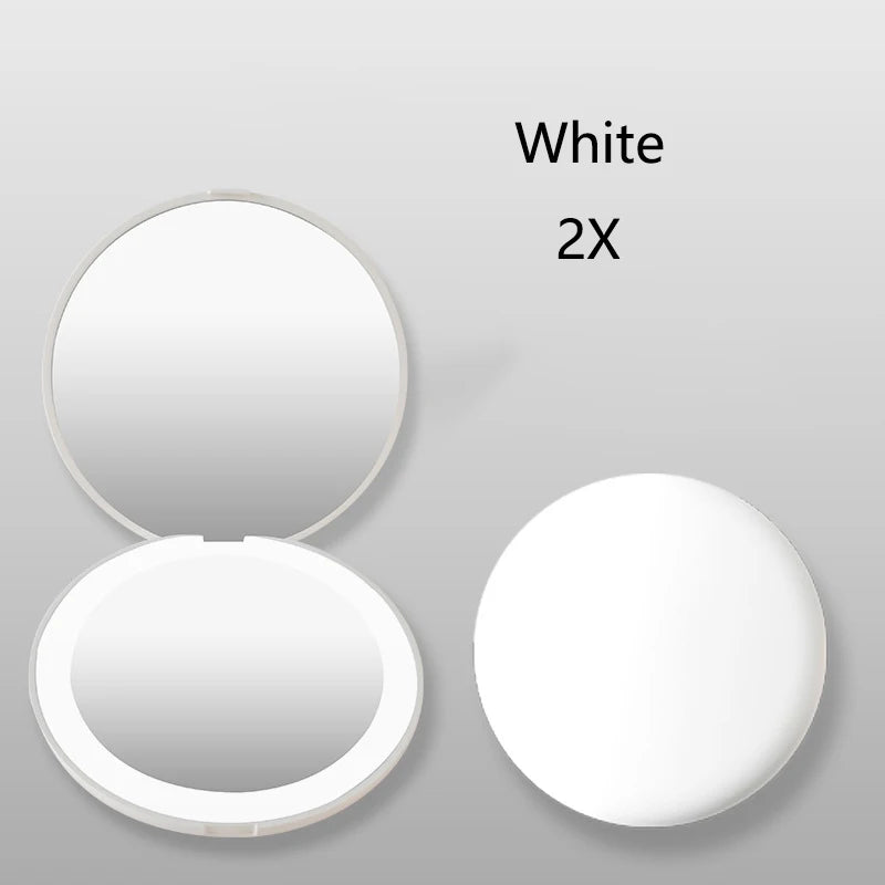 2-Face Portable LED Makeup Mirror, 2X/10X Magnifying, Foldable