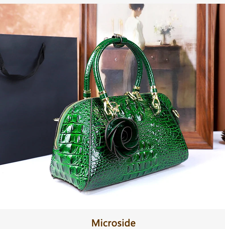 Crocodile Pattern High-End 2025 New Retro Fashion Handbag, Large-Capacity Texture, Single-Shoulder Crossbody Bag, Pillow Bag
