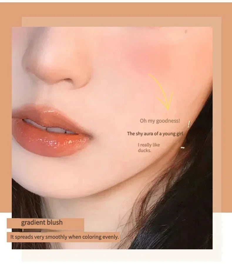 Dual Gradient Blush Highlights Natural Nude Makeup Brightening Cheek Purple Blue Female Niche Brand 2024 New Makeup Cosmetics