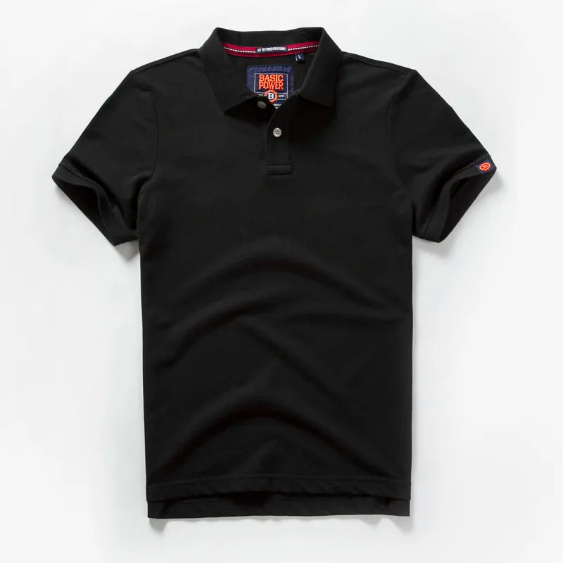 Summer Waed Ort Sve Men'S Irt Casual Vintage Brand Turn-Down Collar T-Irt Breathable Cotton Polyester Blend