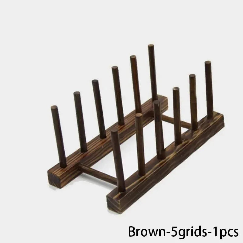 Organizador de almacenamiento de cocina, escurridor de vajilla multifuncional, estante de secado de platos de madera, accesorios de cocina