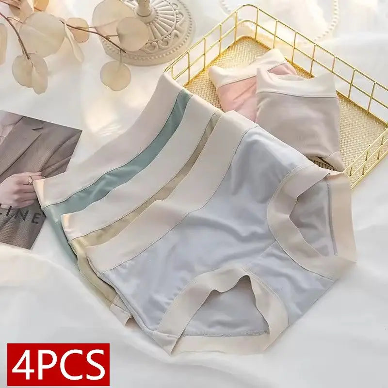 4Pcs/Set Women'S'S Panties Modal Underwear Female Comfortable Seamless Sexy Lingerie Intimates Underpants Briefs Girls Solid M-Xl