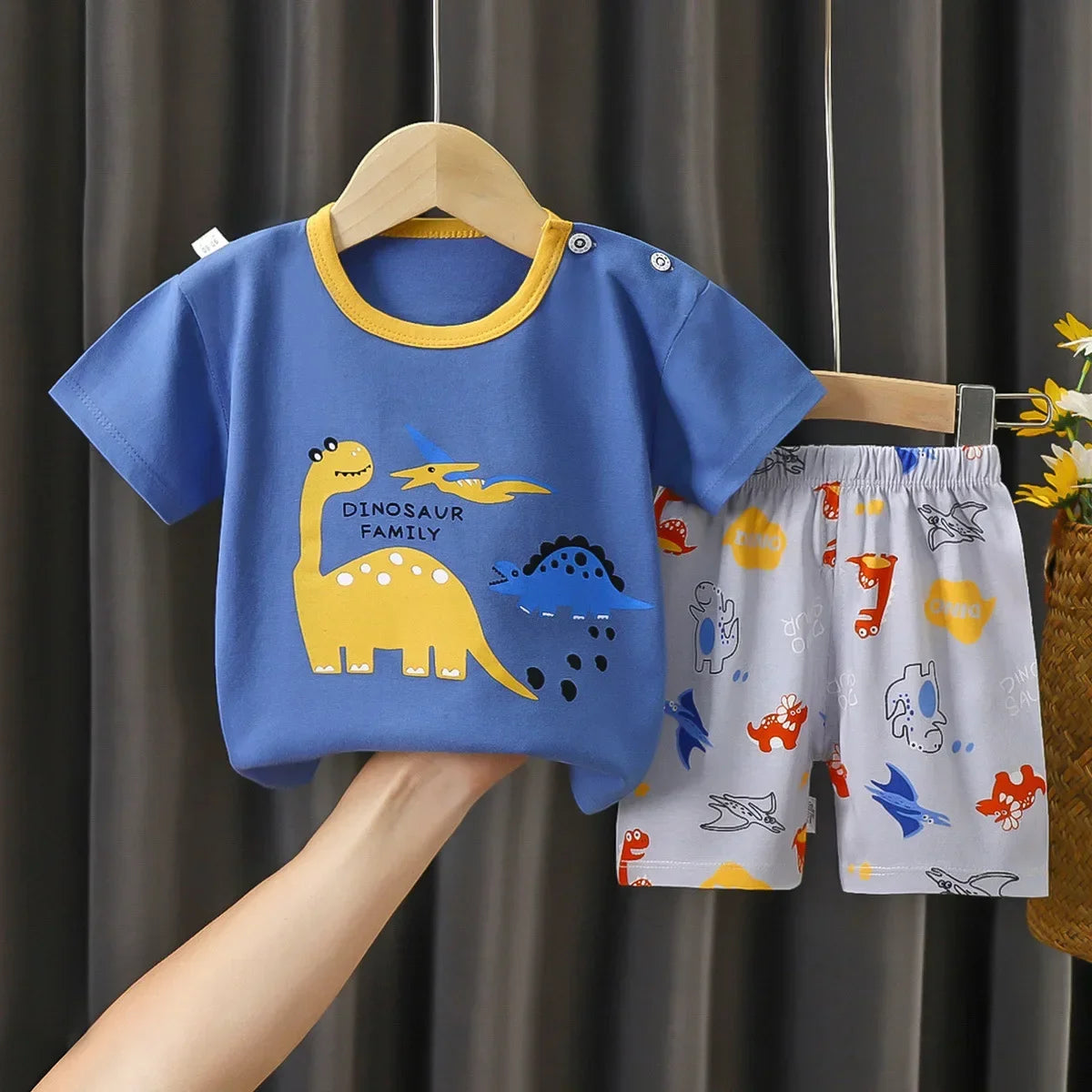 Children's Unisex Cotton T-Shirt and Shorts Set - Summer 2-Piece Outfit