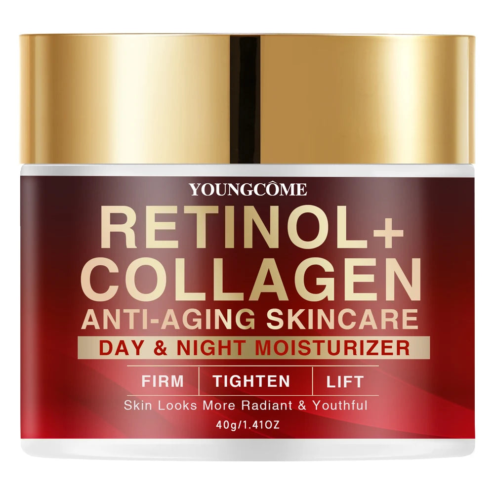 Retinol Collagen Anti-Aging Day Night Serum - Firming Lifting Facial Essence for Youthful Radiance Skin Care Formula with Hydrat