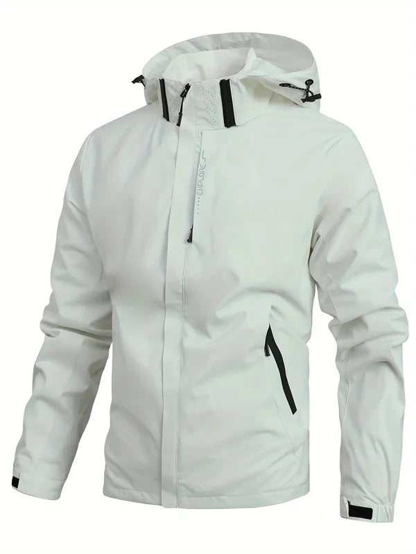 Men'S Waterproof Rain Jacket Lightweight Outer Hooded Outdoor Raincoat Hiking Windproof Jacket Climbing Outdoor Jackets