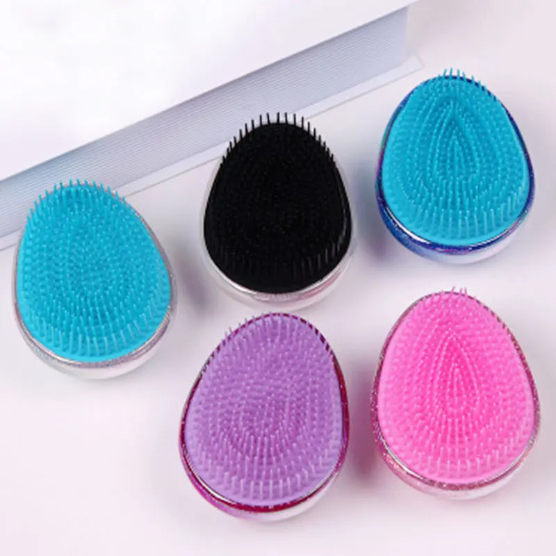 Marbling Egg Shape Glitter Straight Hair Brush Anti-knotting Hair Smoothing Combs Anti Static Massage Hairbrush Tangle Hair Care