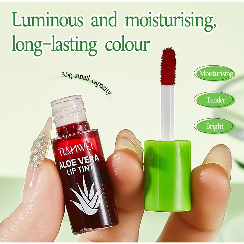 6-Piece Lip Gloss Oil Set,Aloe Vera Liquid Lipstick, Long-Lasting Moisturizing Smudge-Proof Lips Tint ,Non-Sticky Cosmetics