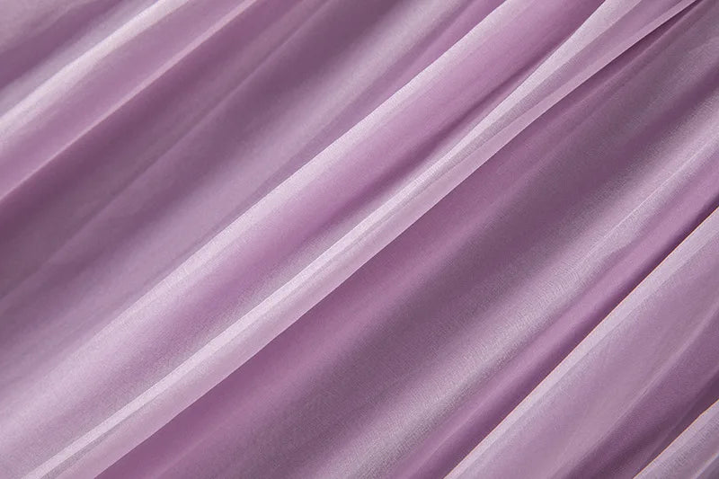 100%Real Silk Elegant Dresses, Women Sleeveless Elastic Waist, Beach Vacation Fairy Dress, 2024 Summer Fall