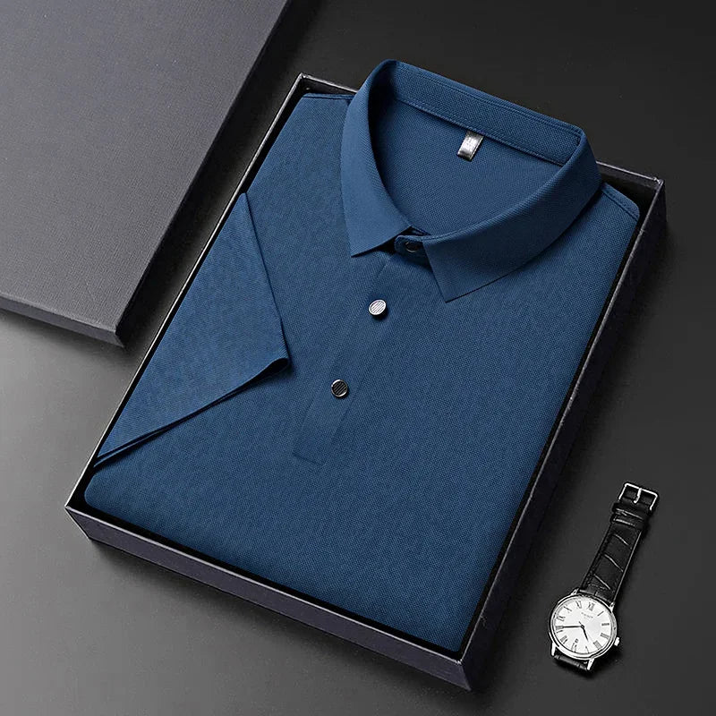 Wrinkle Resistant Woven Textured Male Shirt Full Button Placket Weekend Outdoor Walk Home Relax Errands Outfit