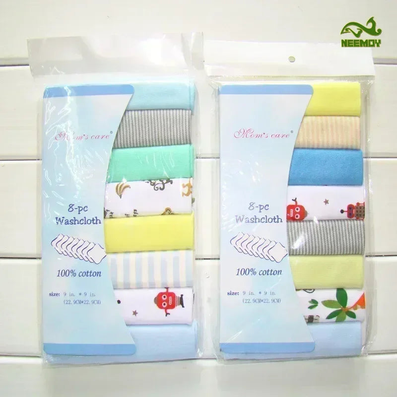 8Pcs Cotton Newborn Baby Towels Set Saliva Towel Nursing Towel Baby Boys Girls Bebe Toalha Washcloth Handkerchief Cloth Wipes