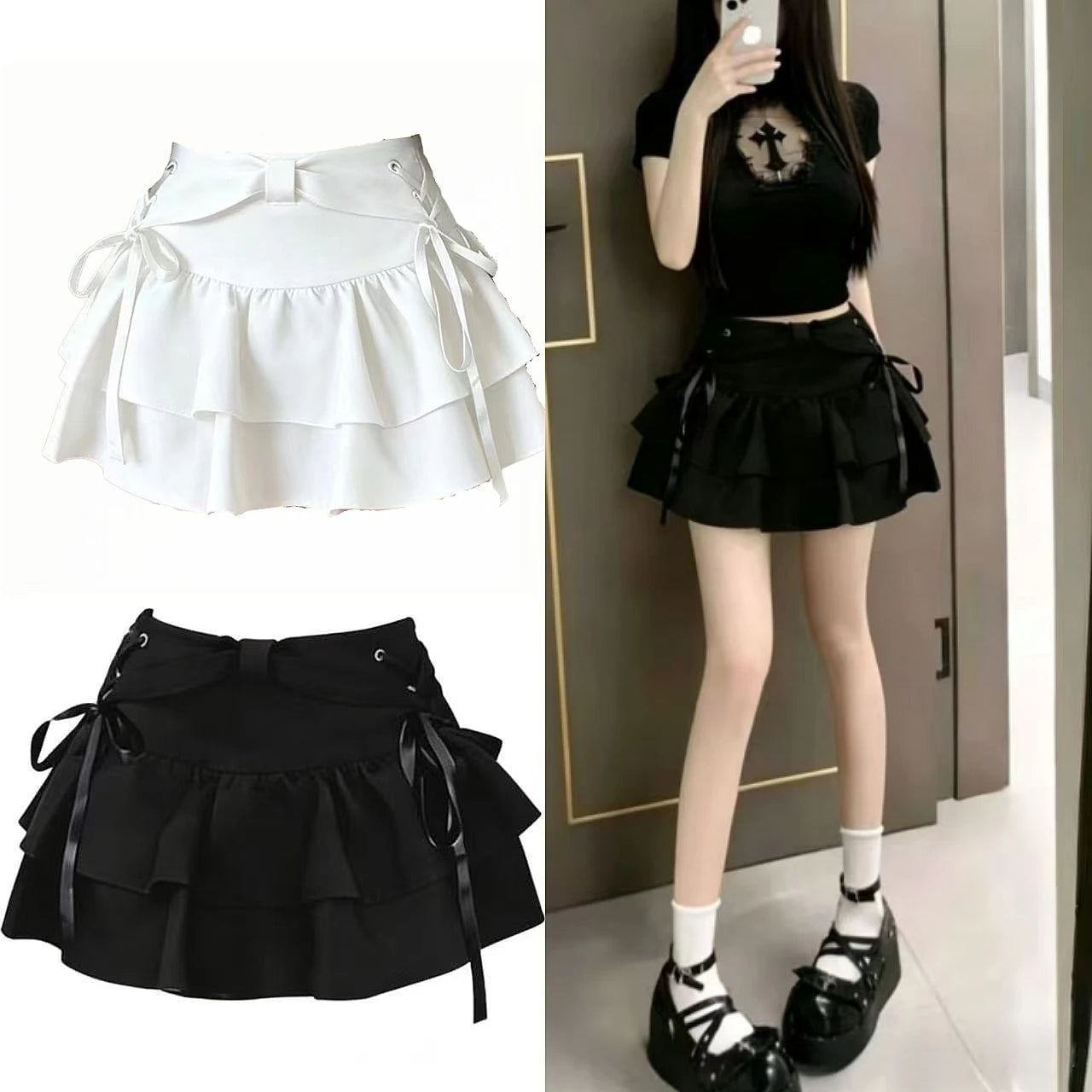 Y2K Gothic Basic T-shirt Women Cyber Punk Aesthetic Cross Mesh Patchwork See Through Crop Tops O-neck Short Sleeve Tee Slimming