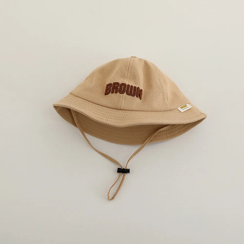 Embroidered Baby Bucket Hat Sun Safe Unisex Beachwear For Toddlers With Letter Design