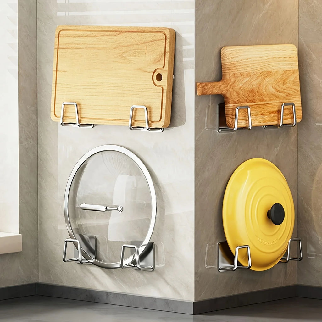 Estante de almacenamiento de cocina de 4 piezas, tabla de cortar multiusos sin perforaciones para debajo del armario, accesorios