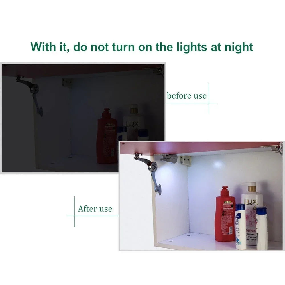 10 Unidades/Set Luces LED para Armario de Cocina, Lámpara de Bisagra Interior para Iluminación de Dormitorio, Armario, Closet, Luces Debajo de Gabinete, Luz Nocturna