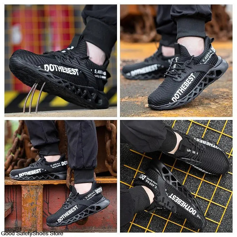 Safety Shoes Men For Work Sneakers Women'S Men Steel Toe Work Shoes Security Protective Shoes Lightweight Anti-Smash Anti-Puncture