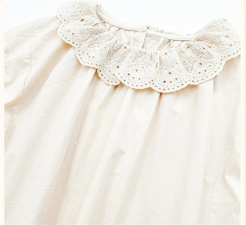 2026 Kids Casual Clothing Suit Children Floral Collar Shirt + Pants 2Pc Outfit Girls Summer Bloomers+Top Set 1-6 Years