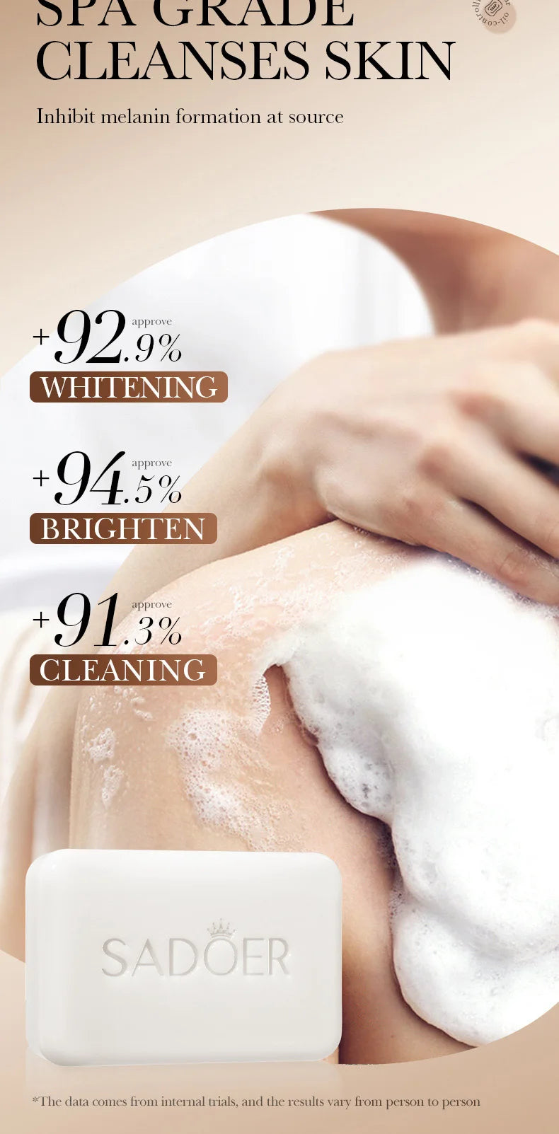 SADOER Niacinamide Arbutin Facial Soap - Moisturizing Brightening Bar