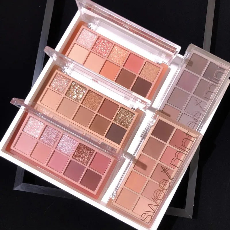 10 Color Eyeshadow Palette Matte Pearl Fine Shining Pumpkin Tea Milk Earth Color Eye Shadow Tray Makeup Pigment Korean Cosmetics