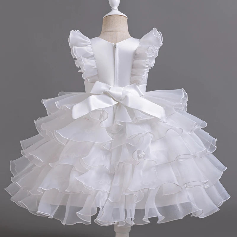 3-10 Years Children Boutique Dinner Party Formal Dress Princess Pink Elegant Glitter Ball Gown Baby Girls Birthday Party Dresses