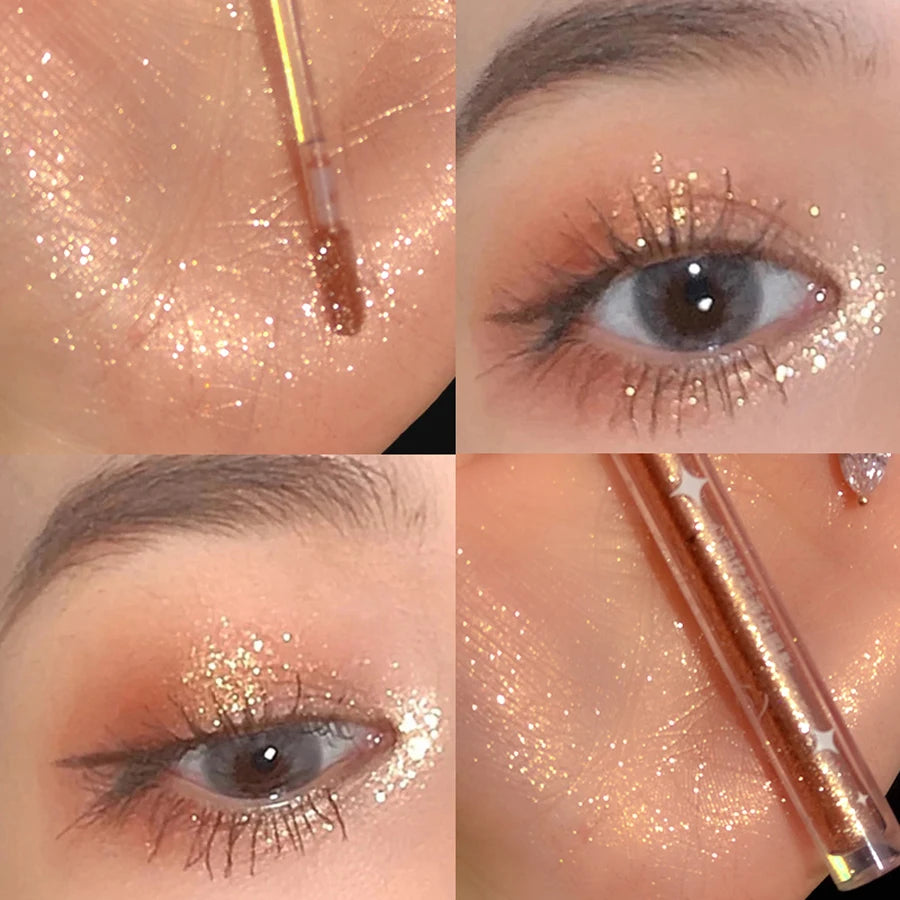 Liquid Eyeshadow High Pigment Waterproof Lasting Not Easy To Fade Pearl Glitter Portable Delicate Women'S'S Eye Makeup