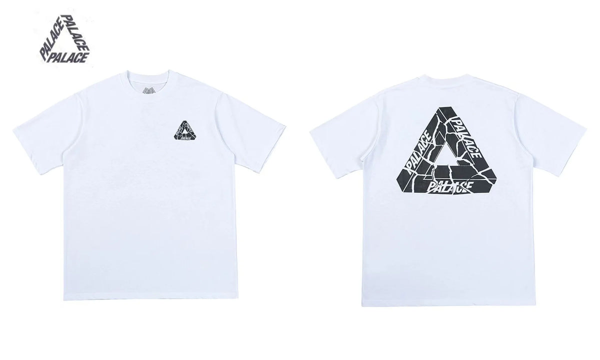 Palace Triangle Print Cotton Casual T-Shirt - Men's Short Sleeve