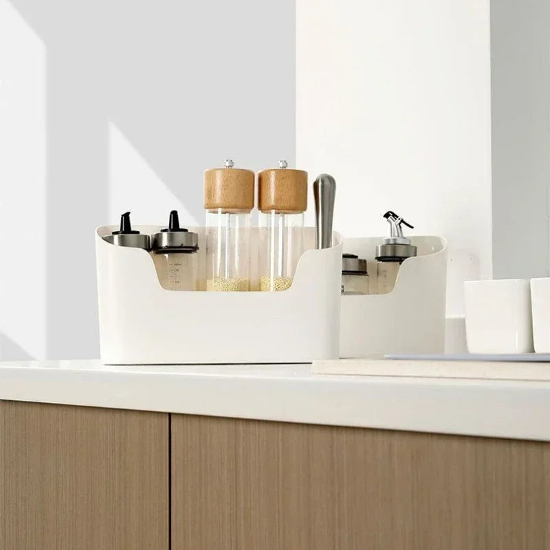 Estante adhesivo de almacenamiento montado en la pared de la cocina, caja de almacenamiento multifuncional para puerta de gabinete, estante de cajón debajo del fregadero, organizador de baño