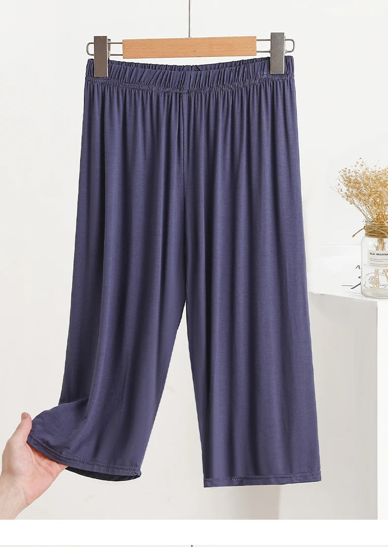 Modal Loose Sporty Summer Sleepwear Women's Casual Pants Straight Leg Wide Leg Big Size Thin Short Shorts Home Comfortable